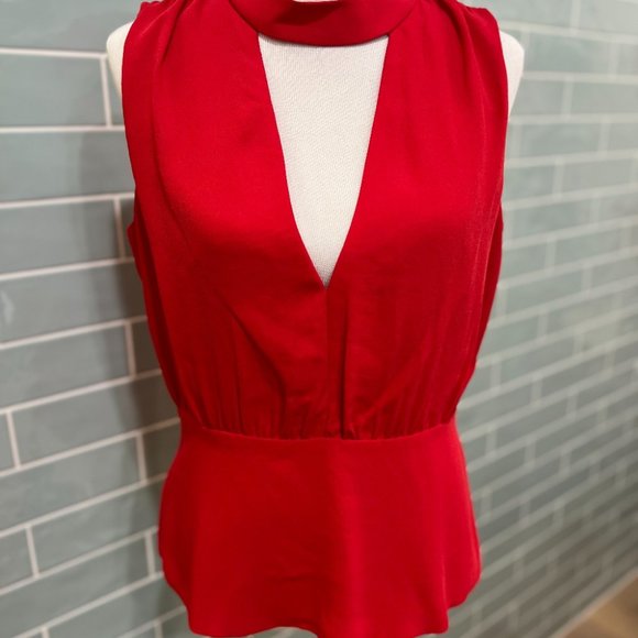 BCBG Red Sleeveless Blouse, New with Tags - Picture 1 of 5